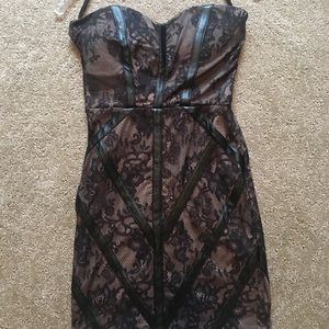 Bebe lace and leather dress